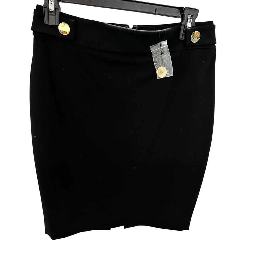 Express Women's Size 4R High Waist Gold Button Accented Pencil Skirt